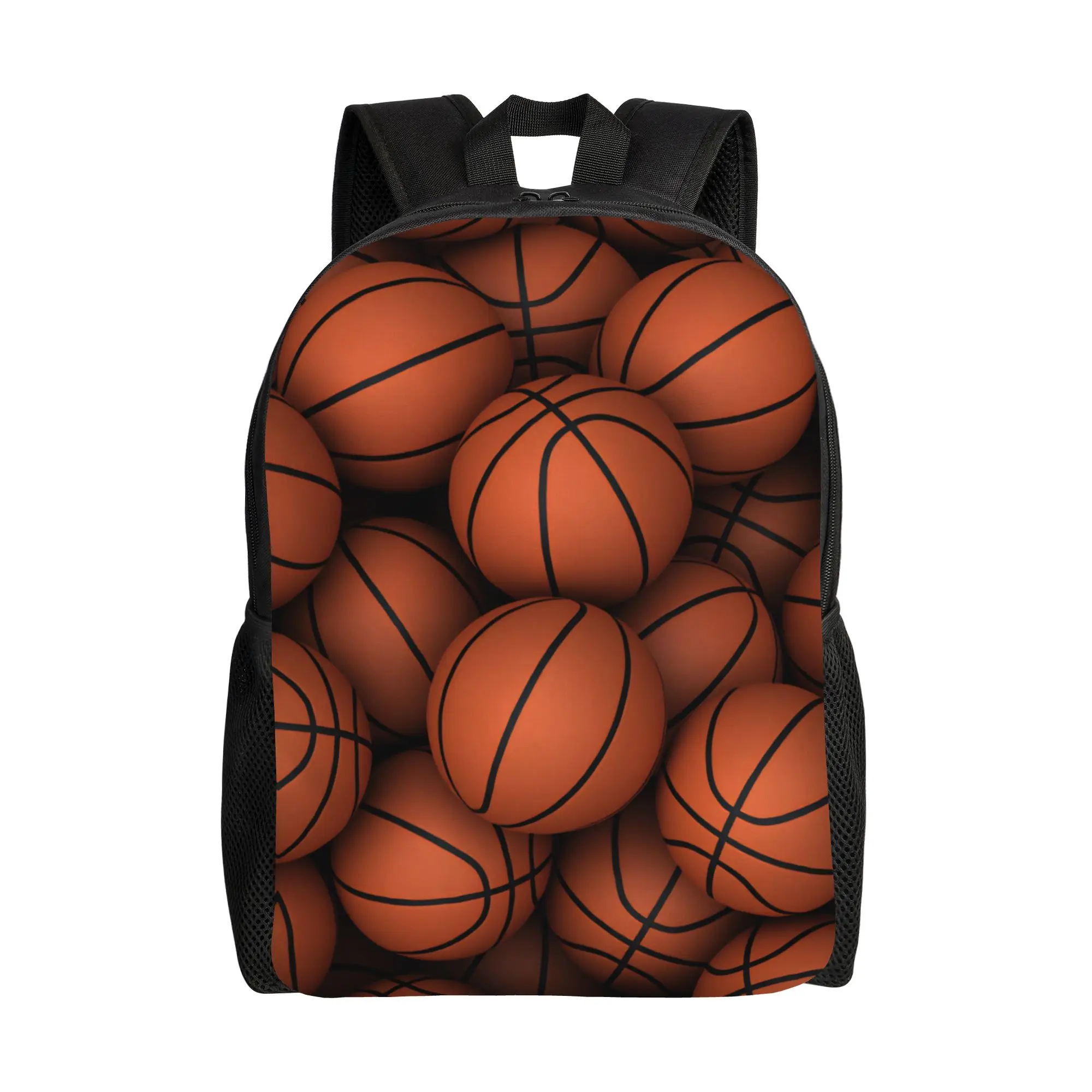 

Dense Basketballs Background (2) Backpack Women Men Polyester Travel Backpacks Pattern Kawaii School Bags Rucksack