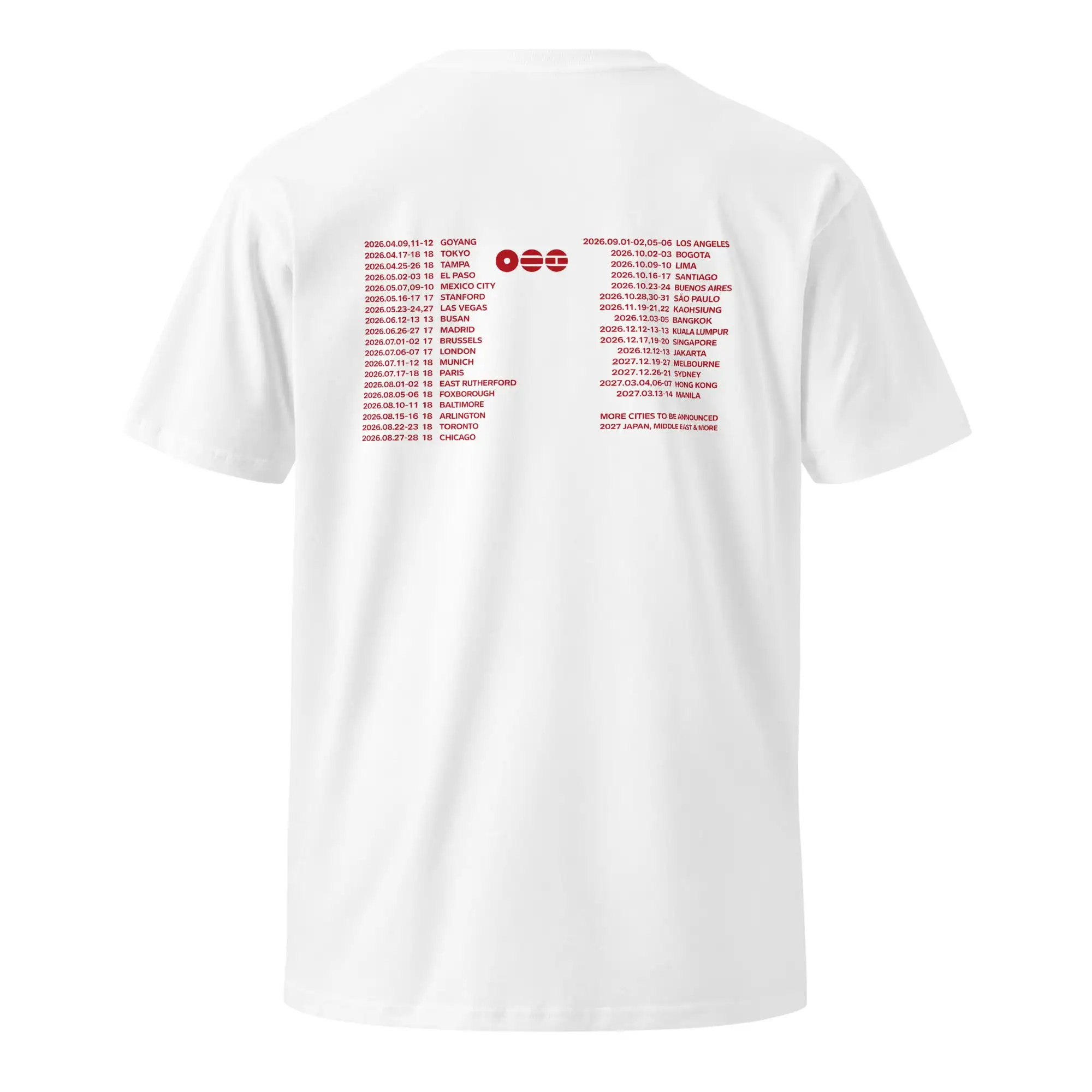 BTS Suga Taehyung 2026 World Tour Doppelseitiges Grafik-T-Shirt mit Porträt und Tour-Städtenliste Kpop-Fans T-Shirt für Männer, Frauen und Kinder – Detail 6