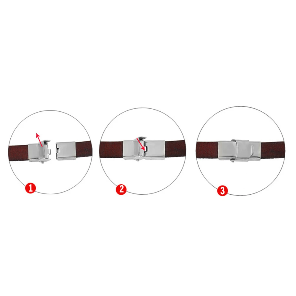 

Mens Stainless Steel Clasp Bracelet Brown Vintage Punk Cuff Fashionable Gift for Men Stylish Unisex Wristband Accessory