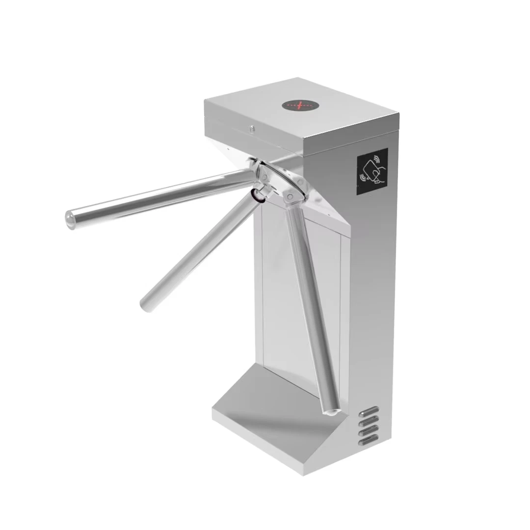 Outdoor Installation Long-Lasting Use Access Control Solution 304 Stainless Steel Vertical Tripod Arm Turnstile