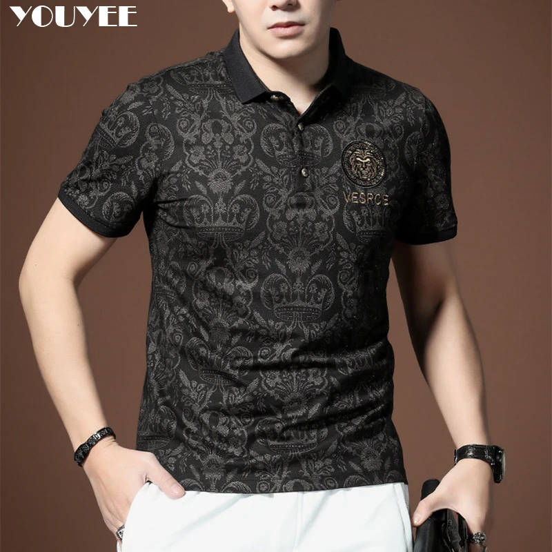 Summer Polo Shirt Short Sleeve T-shirt Men\'s 2022 New Half Sleeve Shirt Lapel Luxurious Tee Male Slim Fashion Trend Mens Clothes