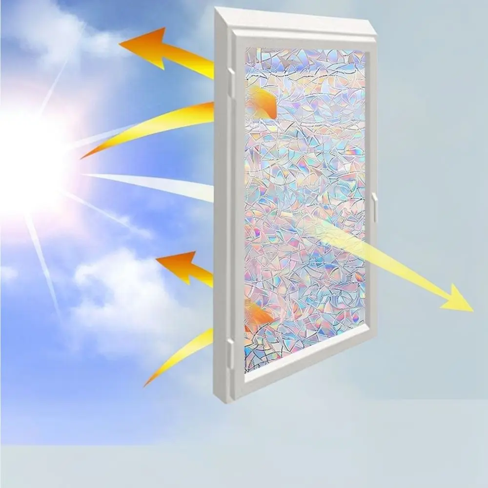 Privacy Protection Static Cling Window Film Laser Decorative Glass Tint Sun Heat Blocking Sticker For Home Decor