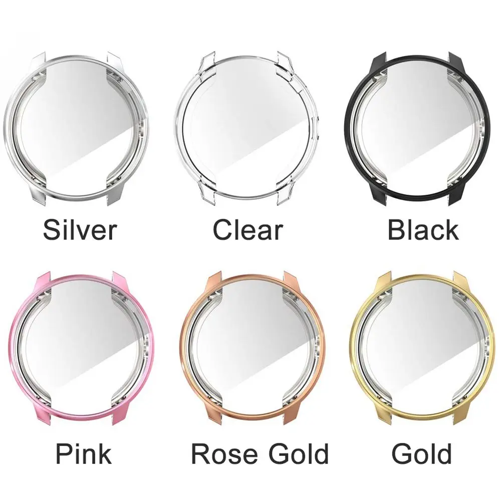 Luxury Electroplated Slim Screen Film Silicone Shell TPU Watch Case Protective Cover For Garmin vivoactive 3 Music