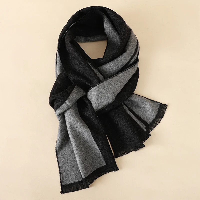 Écharpe à carreaux d'hiver Design hommes cachemire Pashmina chaud châle dame enveloppement gland foulards tricoté couverture épaisse 2025