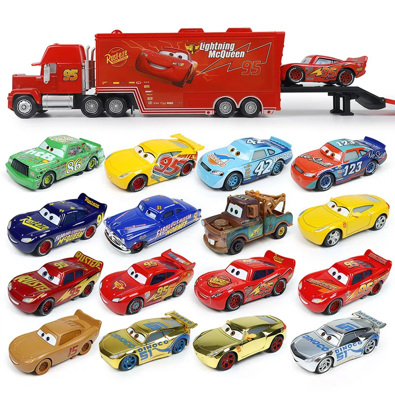 

Boy's Car Toy Disney Pixar Cars Toys racing Lightning McQueen Jackson Storm The King Mater 1:55 Diecast Metal Alloy Model Car