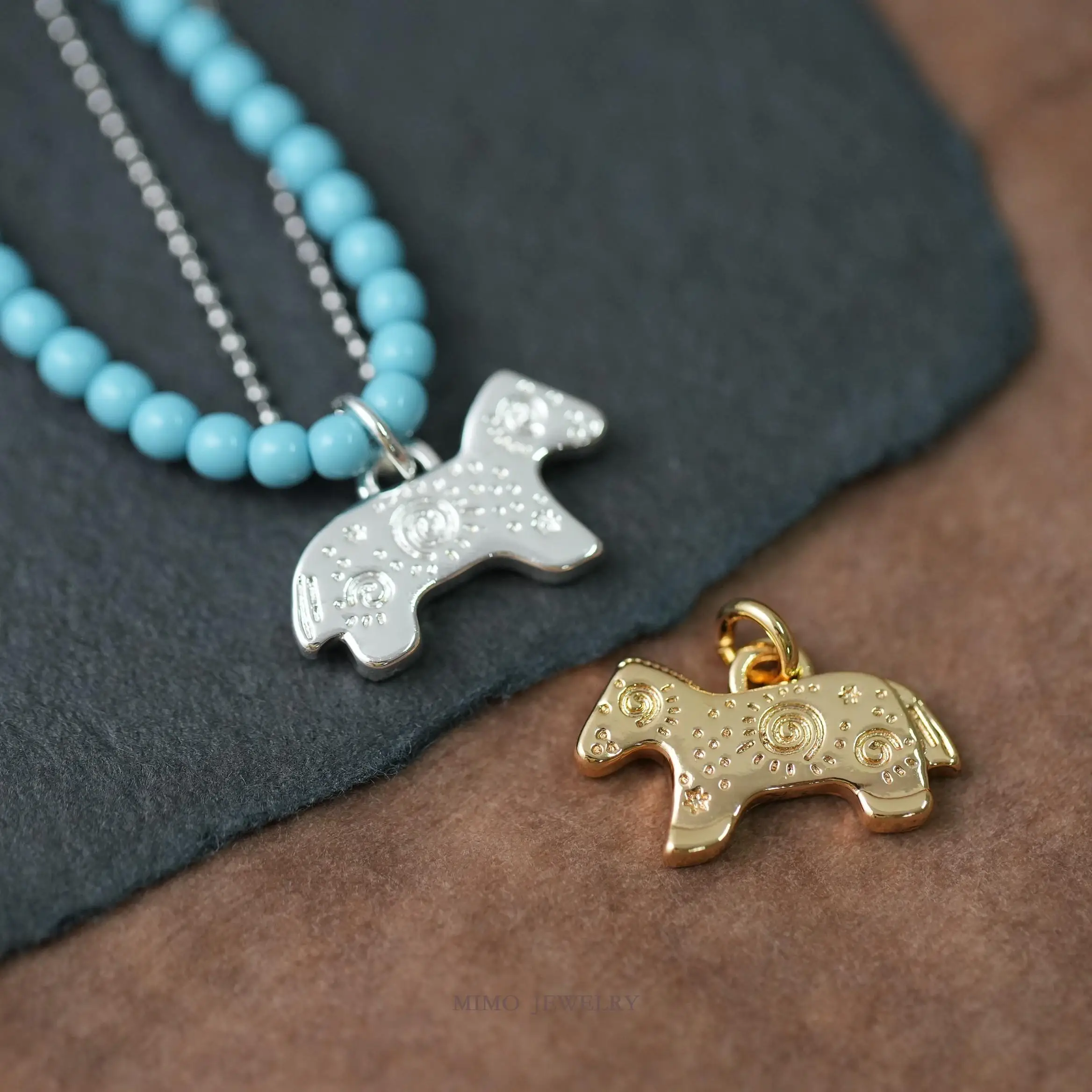 Ethnic Style Pattern Totem Animal Charms Pendant Supplies DIY Hand Brass Gold Plated Accessories view 3