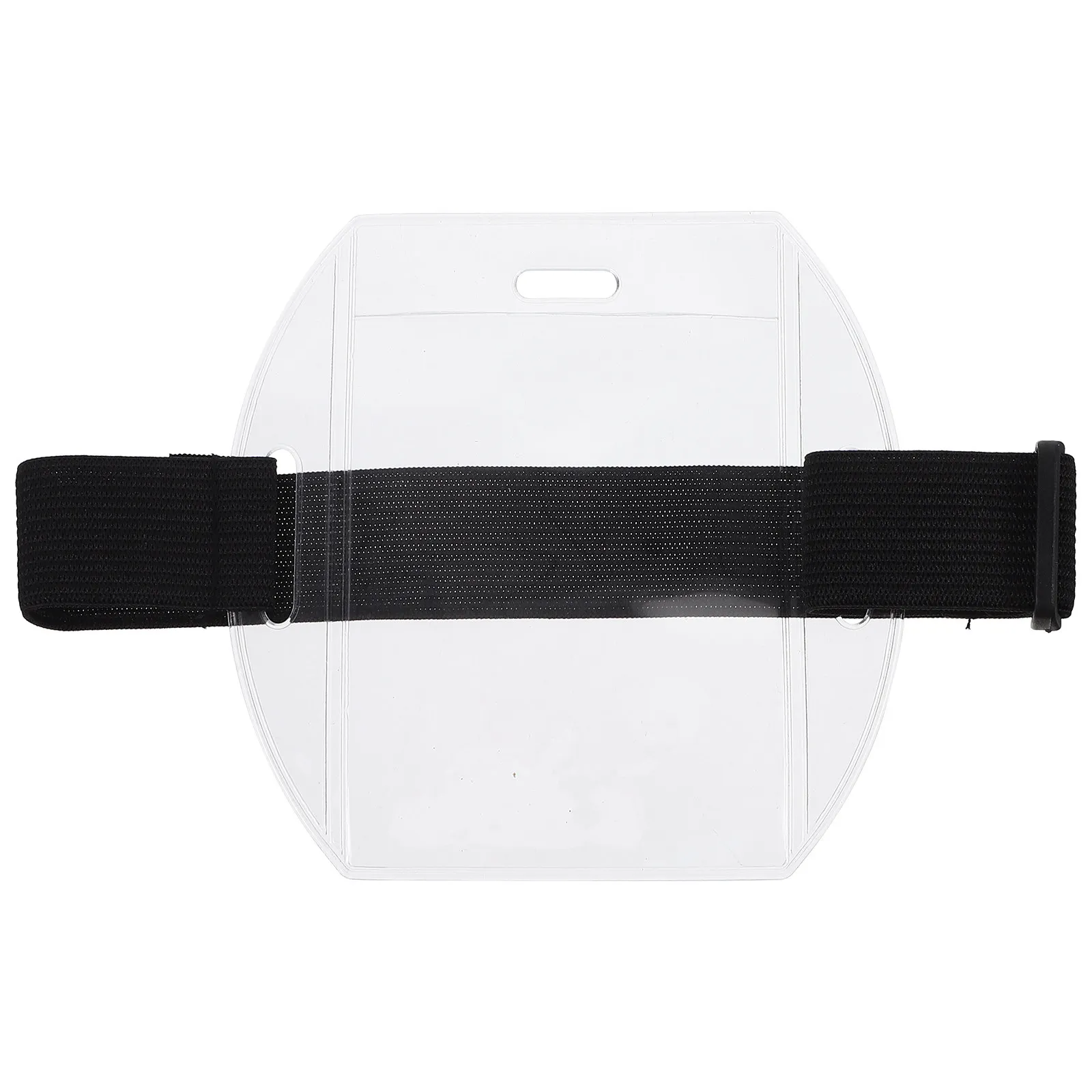 2Pcs Arm Badge Holders Clear Adjustable Elastic Security Badge Holder Protective Id Card Sleeve Workers Cards Holder