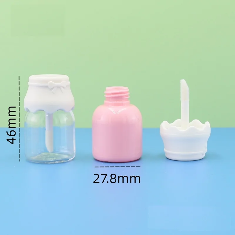 10/25/50Pcs Empty 8ML Cute Lipgloss Container Milk Pudding Shape Lip Glaze Bottles Clear Pink Lip Gloss tube Makeup Tool 8g