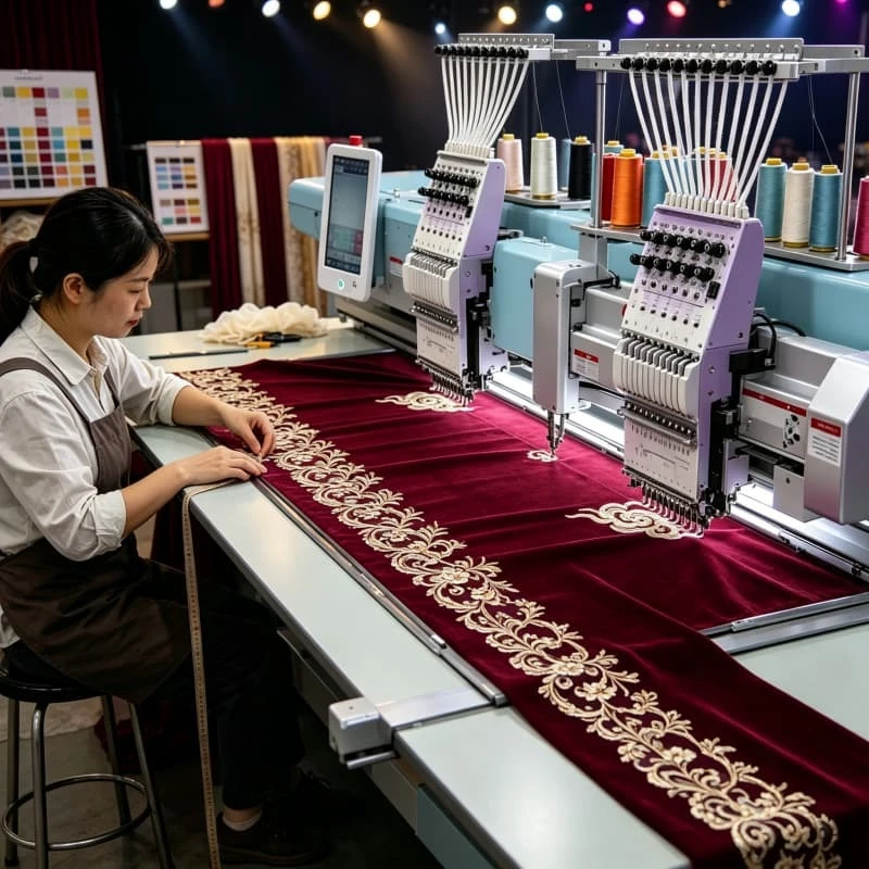 Community Workshop Embroidery Machine 12 Needle 1000 SPM For Hat T Shirt Patch Customized Hotel Customization Embroidery Machine