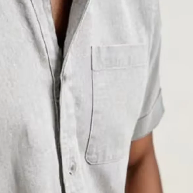 旅行に便利なメンズシャツ、しわになりにくいソフトなヴィンテージ風半袖tシャツ、夏のカジュアルフィッシングトップス（ポケット付き）
