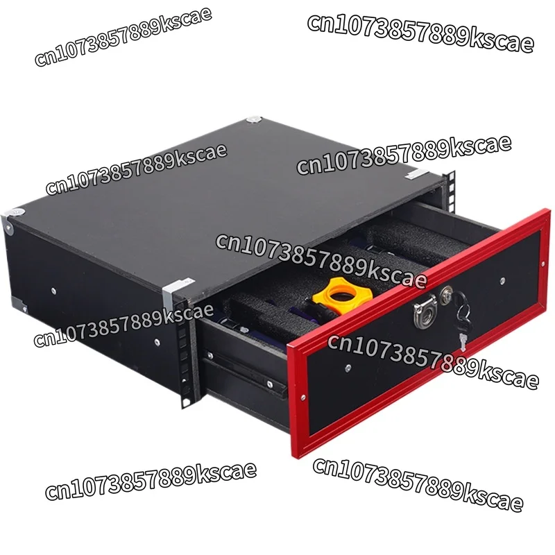 19 inch 2U drawer with lock, suitable for ABS air case, microphone cabinet 3U solid wood microphone receiver, engineering case