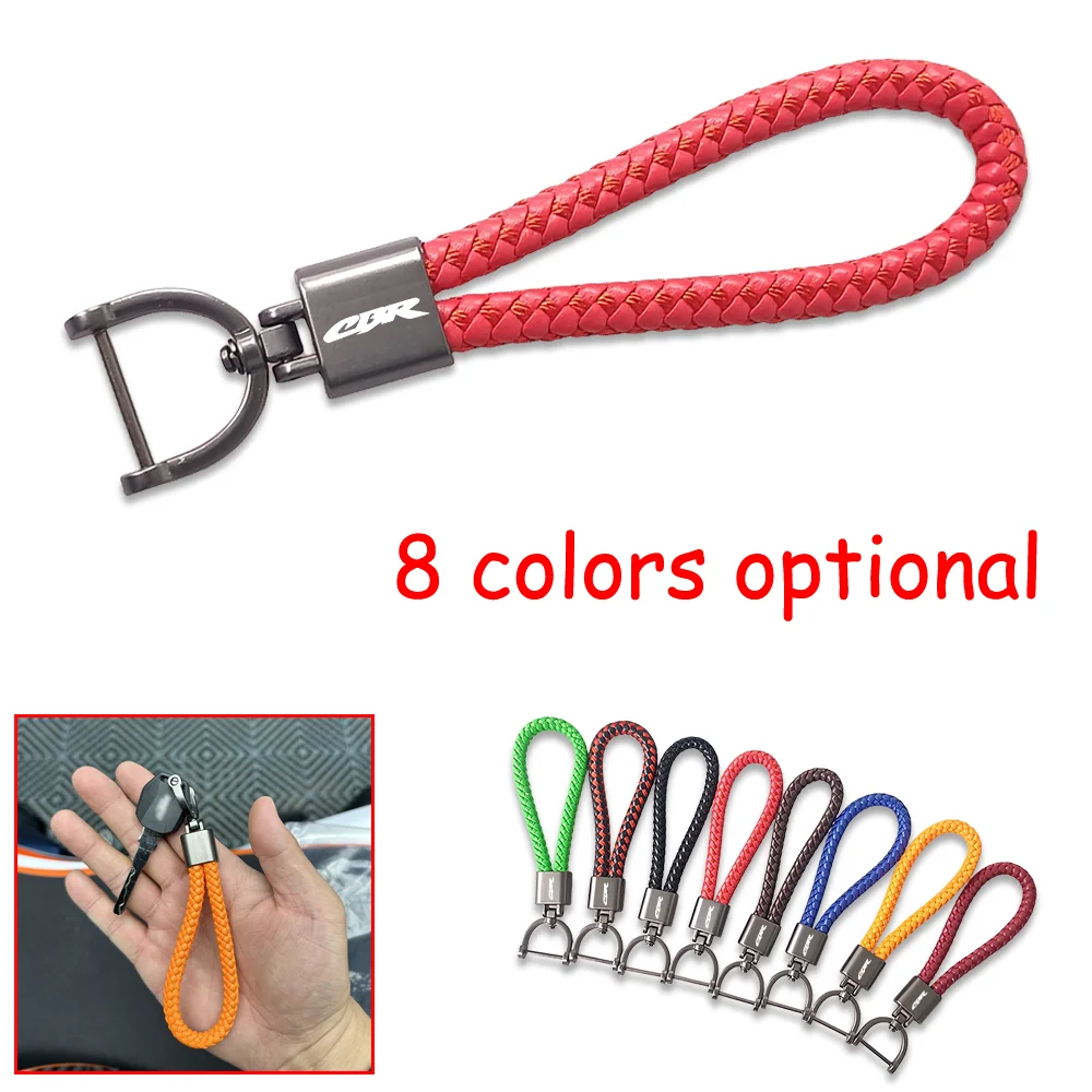 For HONDA CBR650R CBR600RR CBR1000RR CBR500R CBR 650R 600RR 1000RR 250RR Custom Metal Keychain Motorcycle Braided Rope Keyring