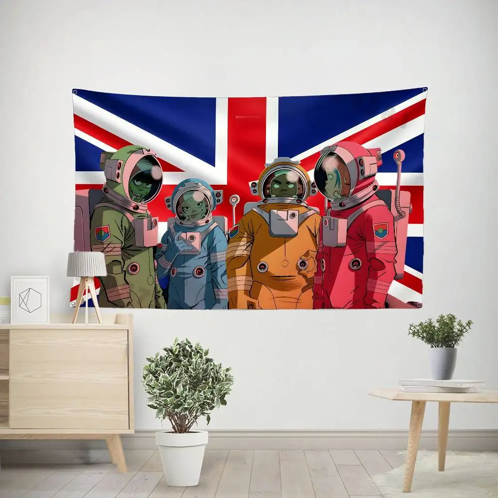 Rock Band G-Gorillaz High-Quality Flag Tapestry Banner Bedroom Living Room Bar Party Wall Decor Outdoor Use