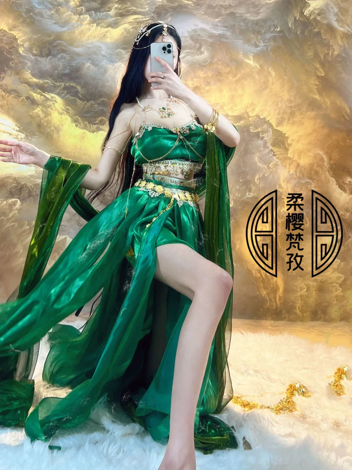 Chinese Style Exotic Women\'s Clothing Western Regions Princess Luo Shen Indian Dance Clothing Dunhuang Costume