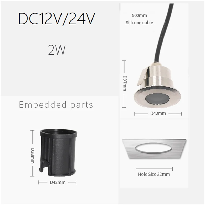 Luces de Jardim para exteriores, foco LED de 2W, RGB, regulable, resistente al agua IP67, caminos cuadrados subterráneas para jardín, pasillo y