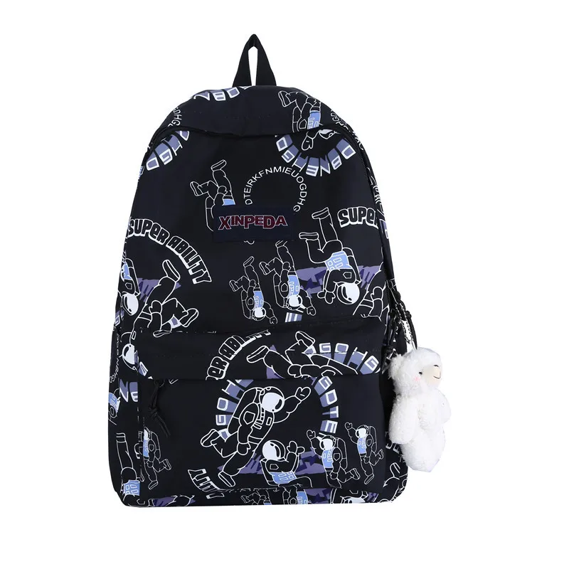 Korean Version of Cute Graffiti Middle School Student Schoolbag Lightweight Waterproof Girl\'s Backpack Computer Bag