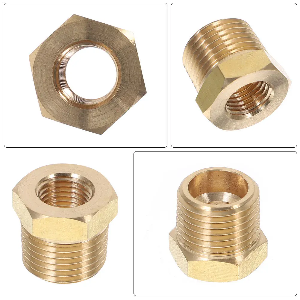 6Pcs Npt Reducer Fittings Brass 12 External Thread to 14 Internal Thread Adapter for Hose Connector 1/2 to 1/4 Npt Reducer