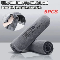 5PC high end ultra-fine fiber car wash towel super soft clean and dry cloth edge sealing strong water absorption car wash towel