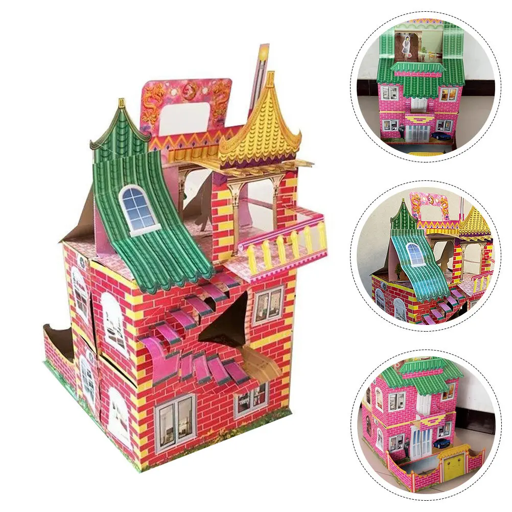 

Bright Ancestor Paper Villa Burning Sacrifice Paper House Colorful Qingming Festival Funeral Ghost House Offering