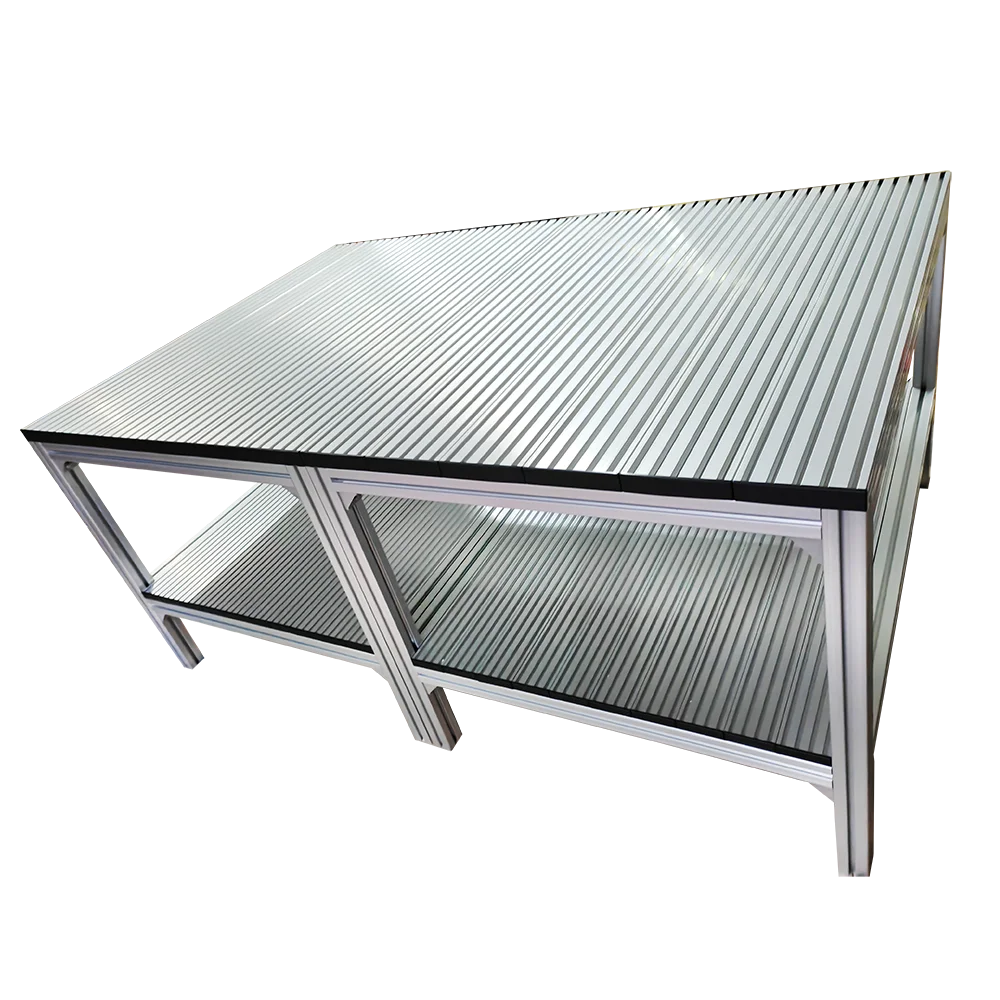 Customized Aluminum Extrusion Profile Industrial Automatic Assembly Line Work Table Garage Alu Esd Workshop Workbench