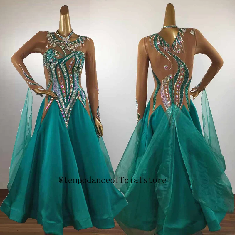 Customized New Style Ballroom Standard Dance Dress Waltz Competition Dress lady Ballroom Dance Dress Plus Size