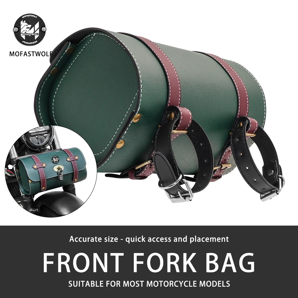 Retro Motorcycle Hanging Bag Modified Knight Tool Head Charter Car Front Rear Side Bags Leather Storage Pouch