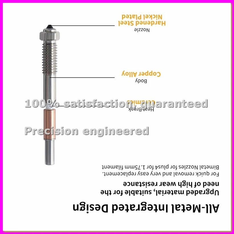 

Double Metal Hardened Steel Coated Nozzle for QIDI Plus4 3D Printer Accessories Office Equipment Supplies 0.8-ABVP