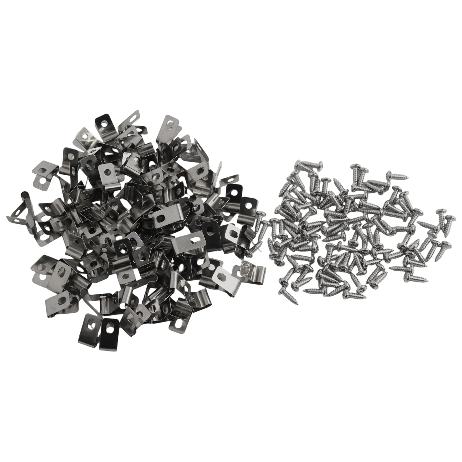 Aluminum Stainless Steel S Style Fence Wire Clamps 100 Pack for Mounting Wire Mesh on Residential and Farm Fences
