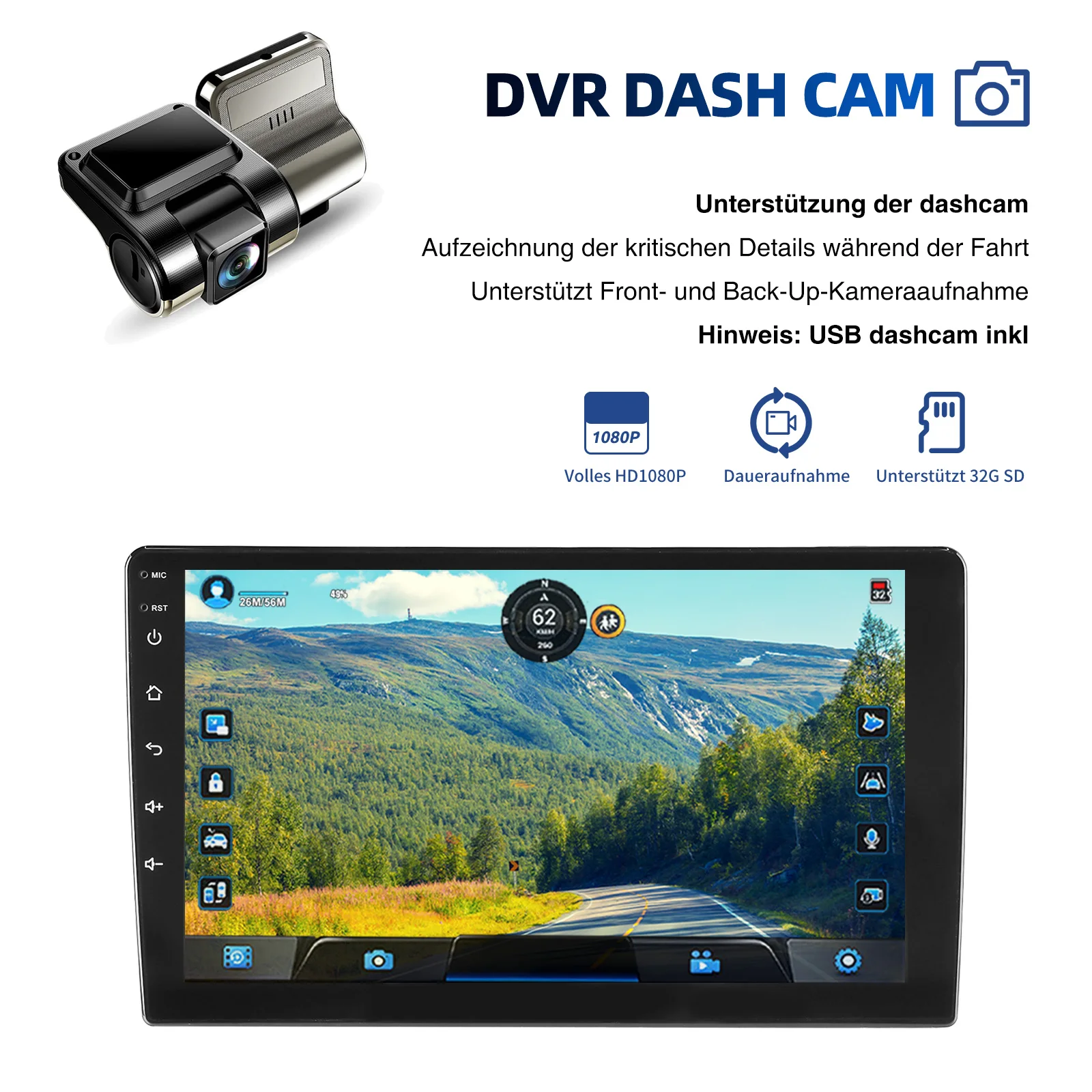 ESSGOO 9 "QLED شاشة 2DIN أندرويد 14 6 + 128G راديو ستيريو للسيارة لاسلكي Carplay أندرويد Auto BT GPS NAVI RDS 4G WiFi FM وحدة الرأس #4