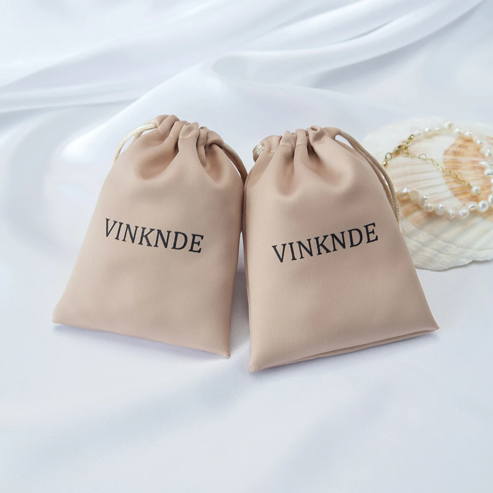 100 قطعة شعار مخصص الخوخ الحرير مجوهرات المنظم الحقيبة هدايا الزفاف الحلوى أكياس للهدايا الصغيرة الساتان الرباط تخزين المجوهرات #3