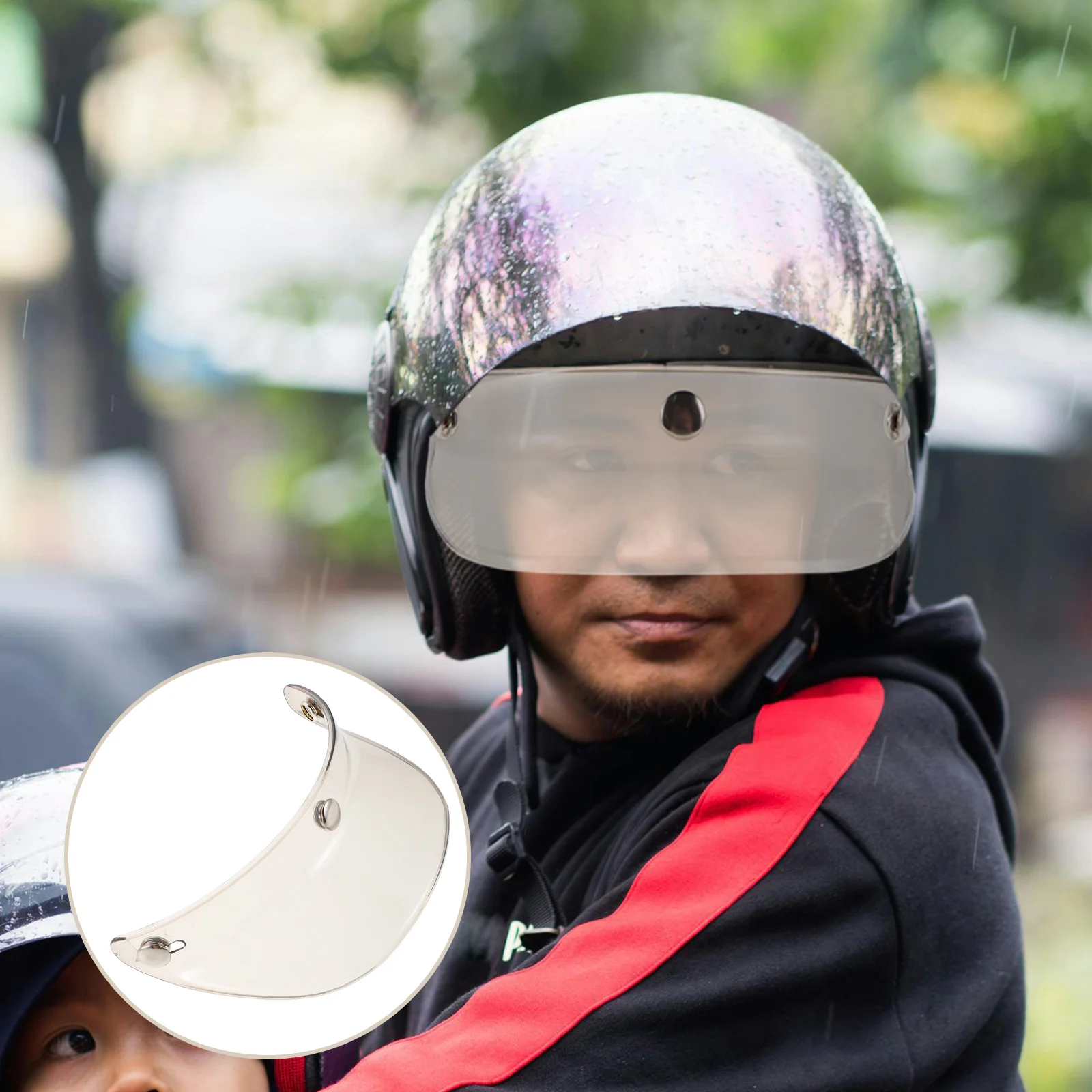 

Motorcycle Visor Shield Retro Style Sun Protection For Riding Attachment Replacement Durable Pc Material