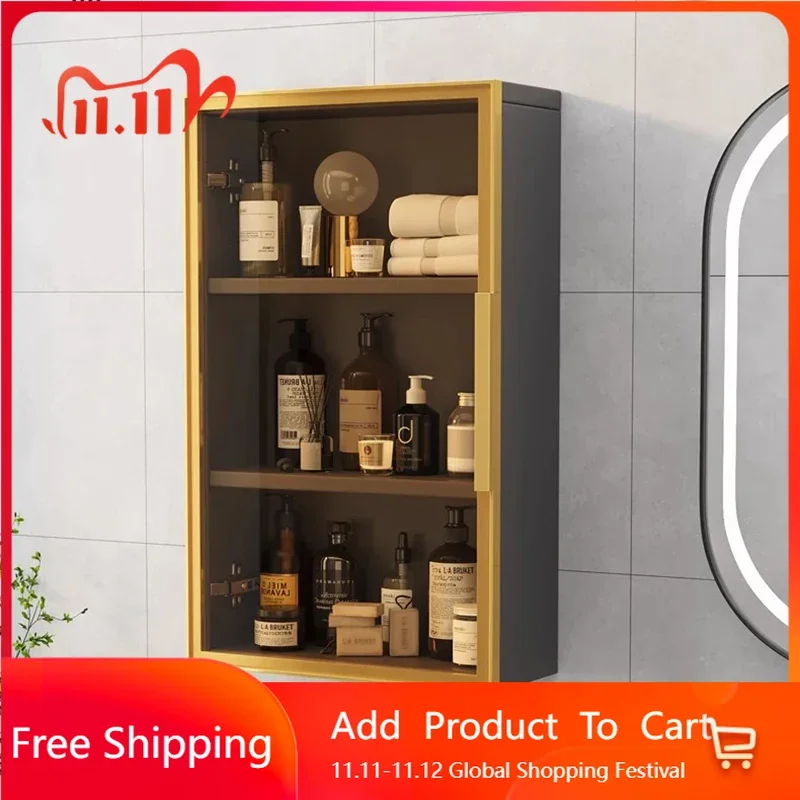 

​Makeup Metal Bathroom Organizer Waterproof Over Toilet Cabinet Wall Mounted Cupboard Service Mobiletto Bagno Room Furniture