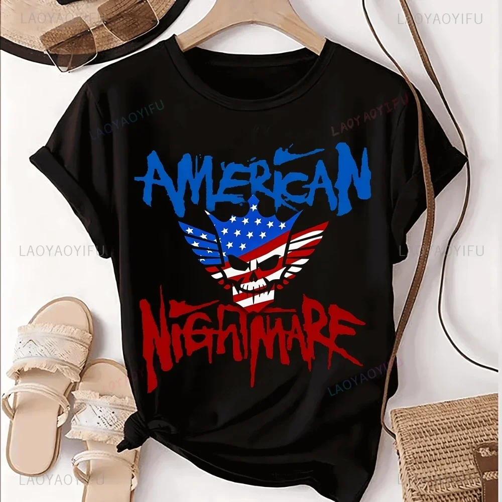 Vintage Wrestler Cody Rhodes American Nightmare Print T-shirt Top Trend Short Sleeve Neutral Shirt Pattern Large T-shirt