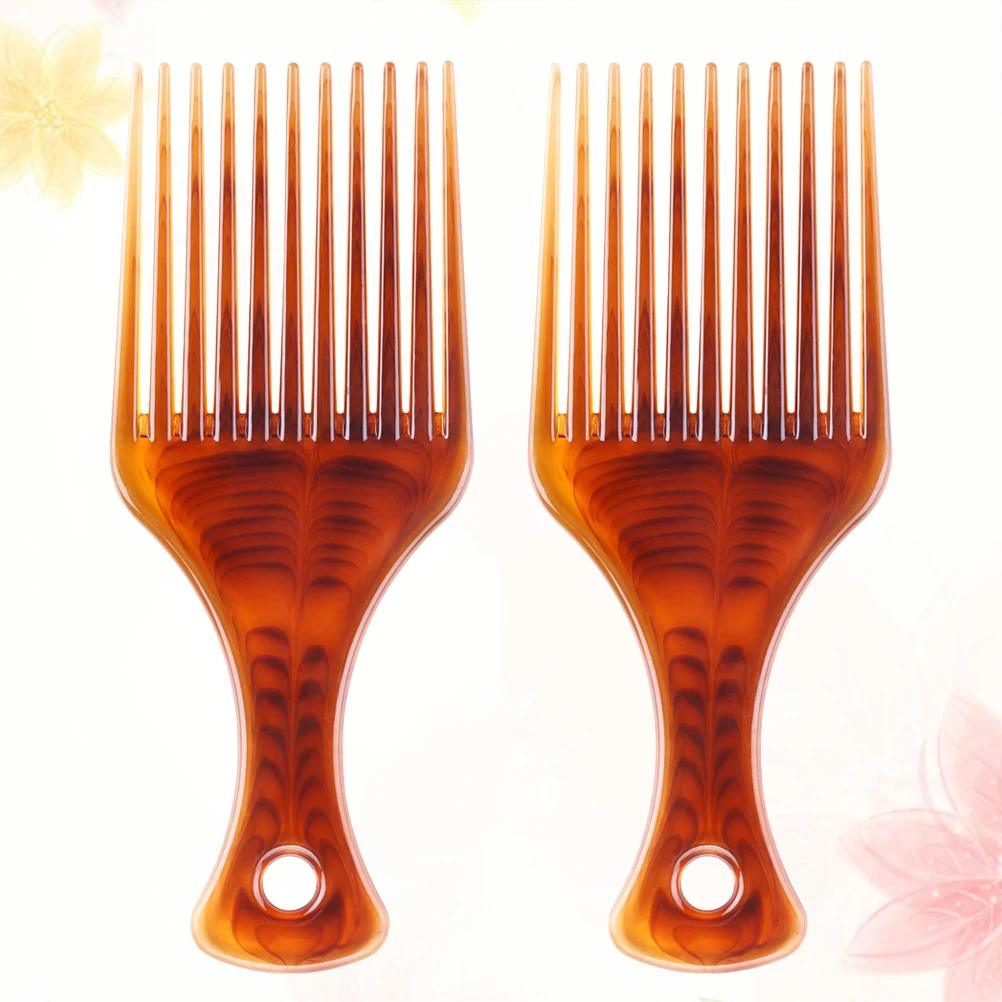 

2pcs Mini Styling Comb For Hair Salon Home Hotel Use Plastic Comb With Handle For Curly Straight Thick Hair Unbreakable