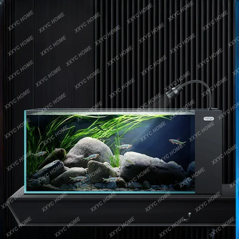 Side Filter Super White Glass Fish Tank Living Room Medium Ecological Self-Circulation Full Set Aquarium