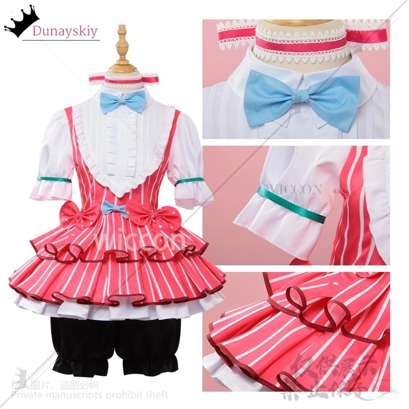 نينا إيسيري تأثيري أنيمي الفتيات الفرقة صرخة زي الوردي لوليتا تنورة فستان الأميرة شعر مستعار امرأة مثير Kawaii كرنفال البدلة مخصصة