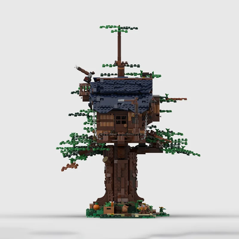 모듈형 도시 건축 모델 MOC 빌딩 블록 모듈형 뉴 라이프 트리 하우스 기술 블록 크리스마스 DIY 장난감 건설 선물