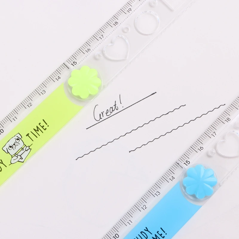 30cm Korean Folding Ruler Plastic Drawing School Stationery Students Kids Gifts Dropship