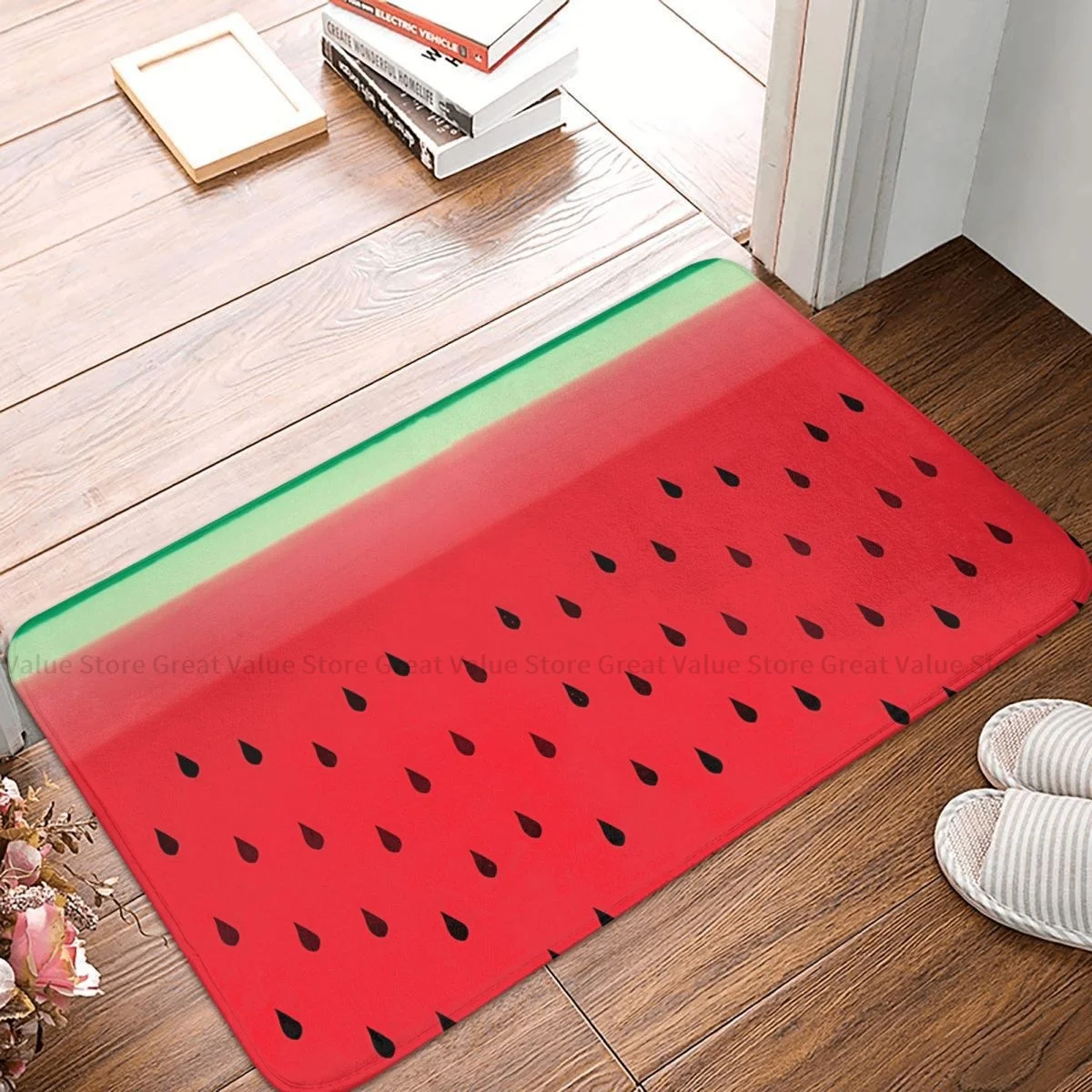 Fruits Food Non-slip Doormat Watermelon Stripes Living Room Bedroom Mat Welcome Carpet Indoor Modern Decor