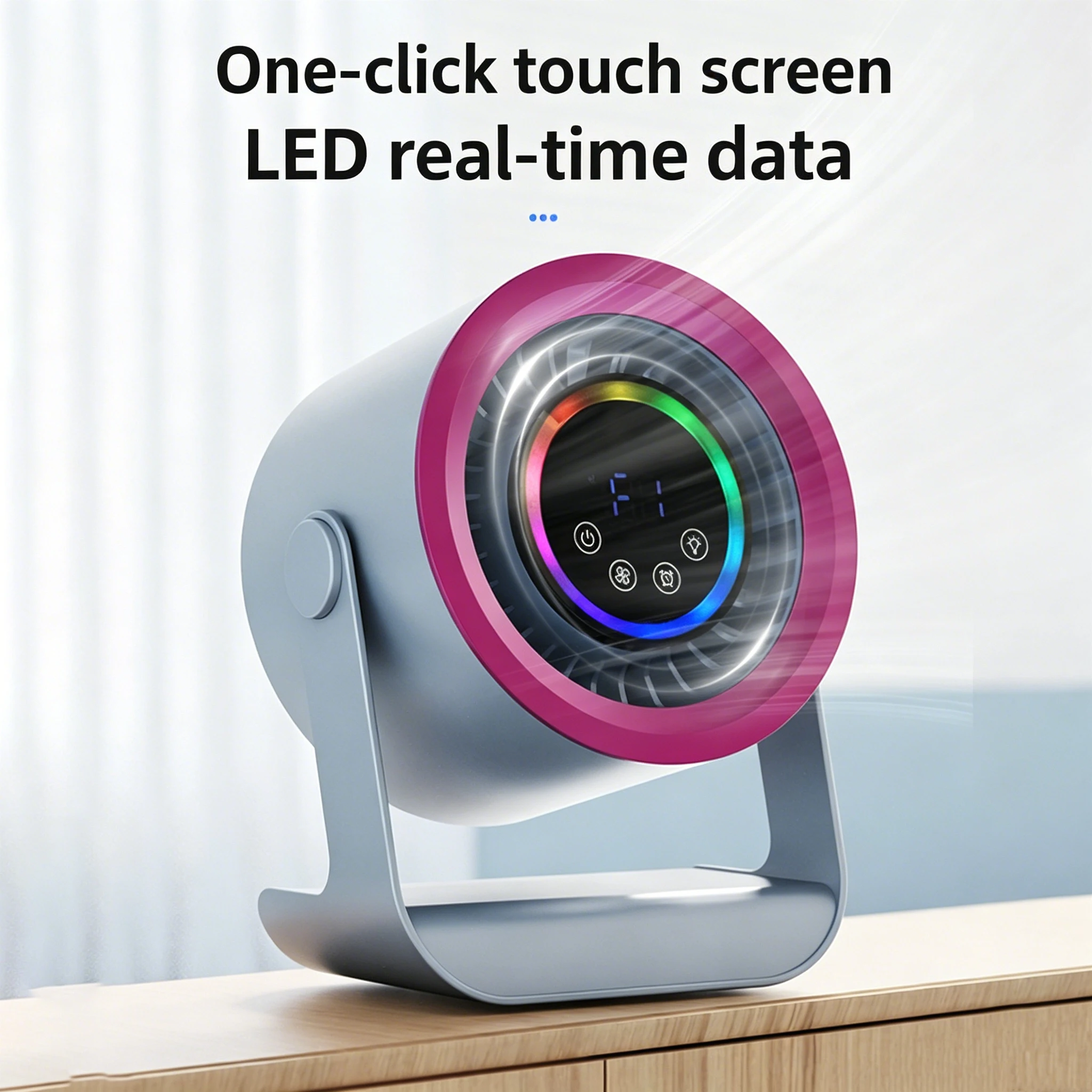 Desktop Fan 3600mAh Silent Adjustable Speed ​​Air Circulation Fan 100 Speeds with Digital Display Wall Mountable