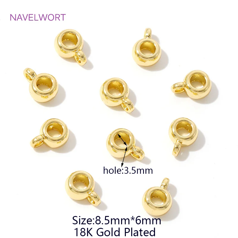 18K Gold Plated Round Pendant Bail,Bailes For Jewelry,Brass Pendant Bail Connector,DIY Bracelets Jewelry Making Accessories