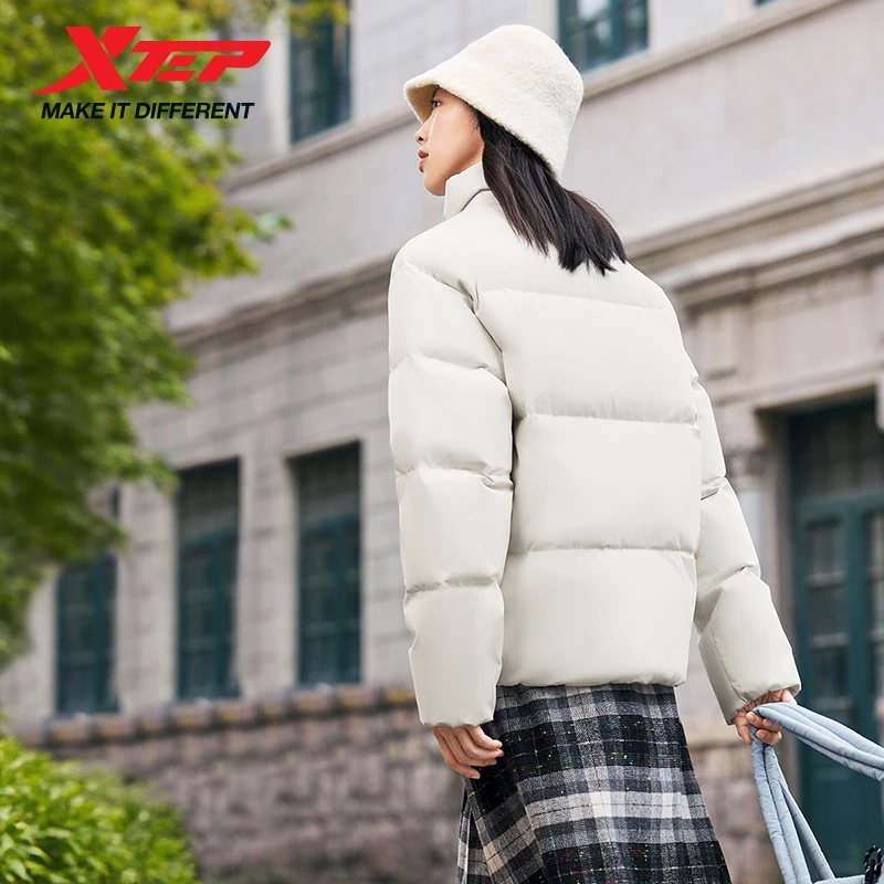 Xtep أسفل سترة للرجال والنساء التفاف قوي الترفيه مريحة موضة الوقوف طوق تأثير مقاومة معطف 875427190115 #6