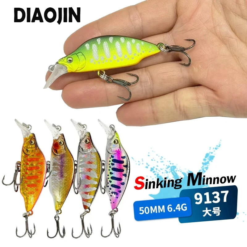 

50mm 6.4g Japan Fishing Lures Sinking Micro Minnow Wobbler Artificial Hard Bait Jerkbait Fishing Accessories Stream Trout Bass