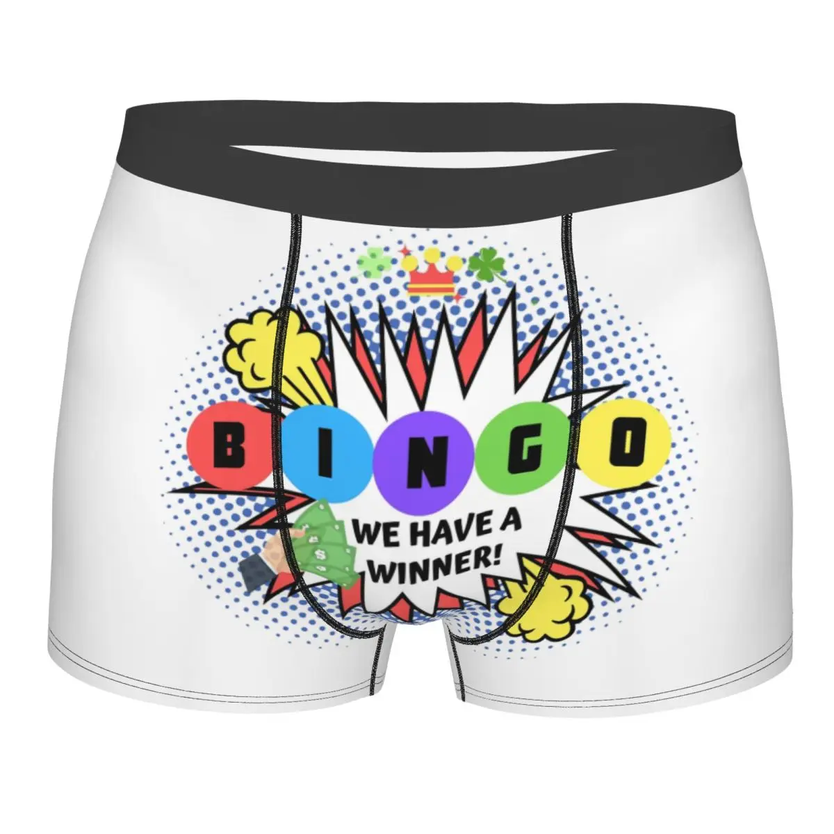 Bingo We Have A Winner Underwear Men Sexy Print Customized Paper Game Boxer Shorts Panties