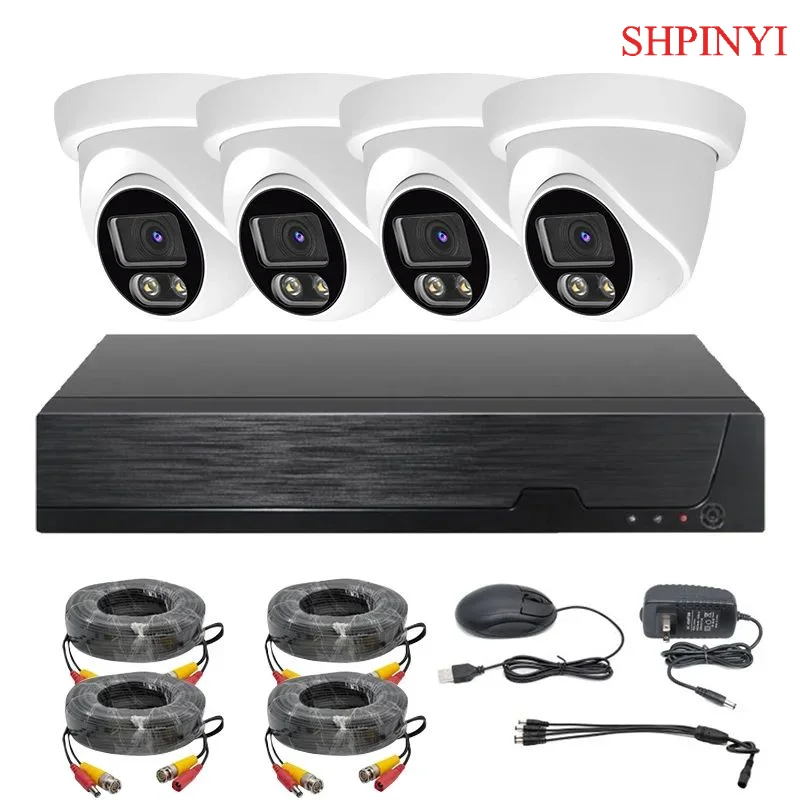 

4-канальный 5MN 4 1080P TVI/CVI/AHD/CVBS полноцветная камера DVR комплект