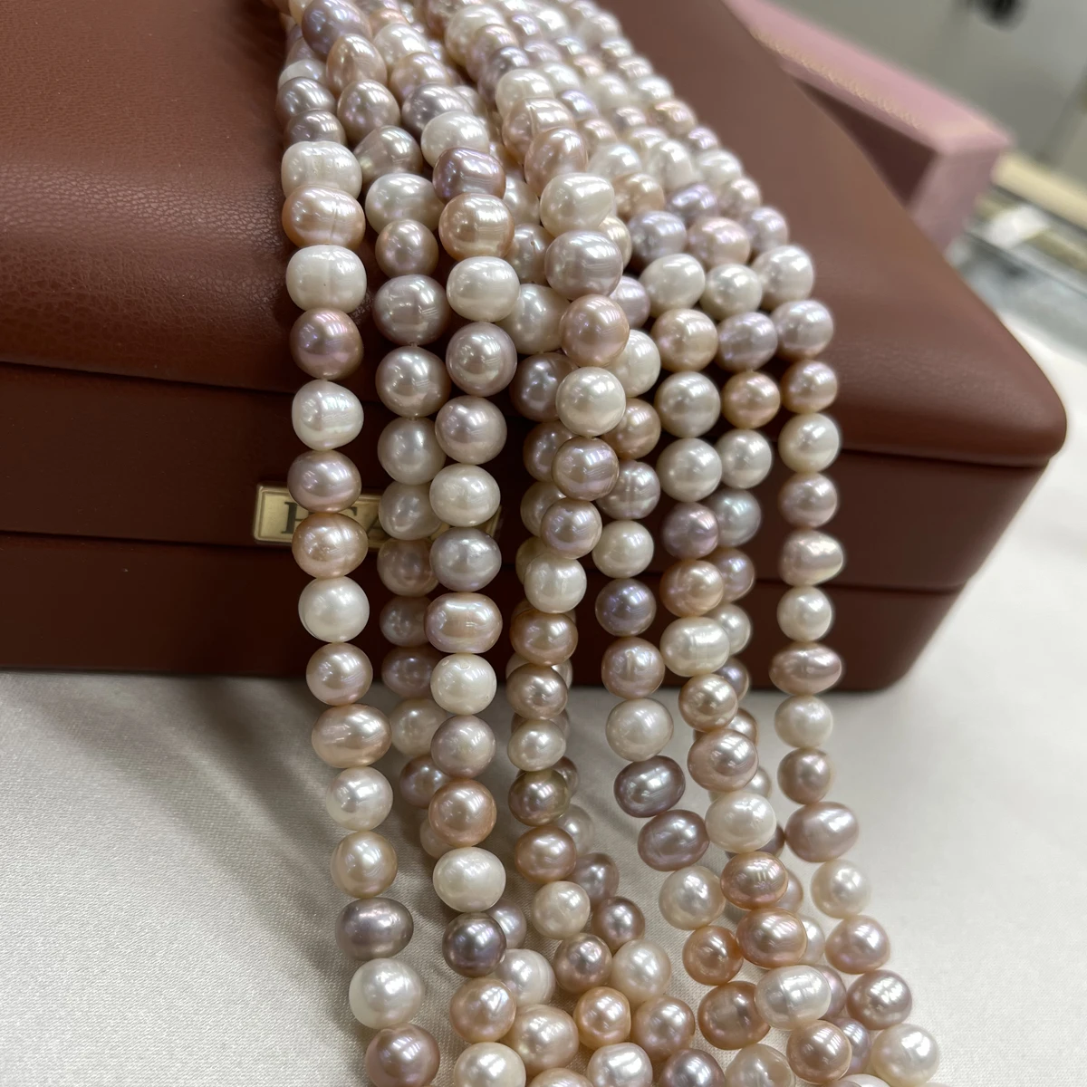 

7–8mm Colored Potato-shaped Natural Freshwater Pearls Loose Beads for Jewelry Making DIY Necklaces Bracelets Accessories 36cm
