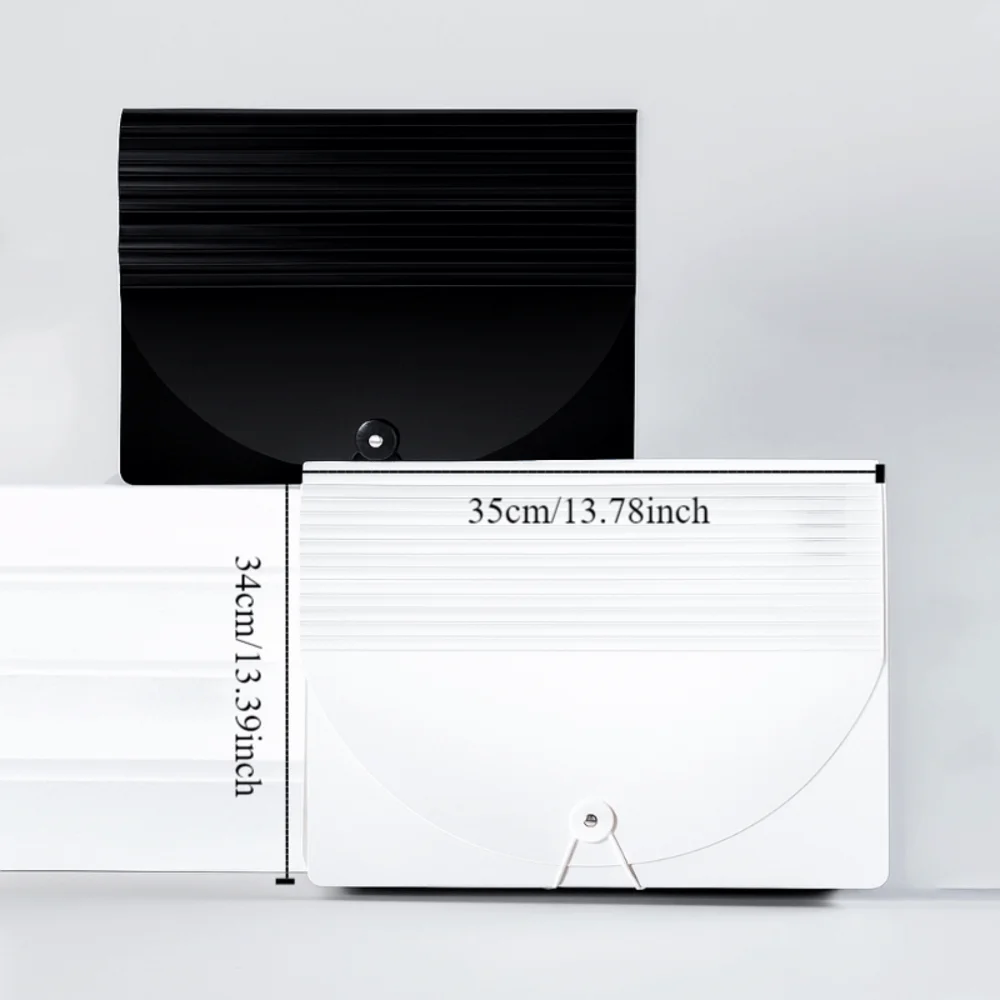 Waterproof A4 File Folder Snap Closure Partition Layer Expandable File Organizer Large Capacity Multi-Pocket Folder