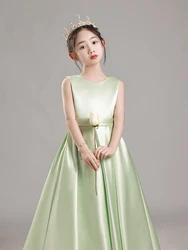 YZYmanualroom Light green children's dress, princess dress, girl host, big boy choir recitation competition / Custom Made