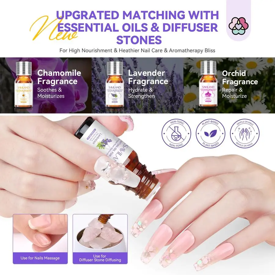 Kit per unghie Set acrilico Kit professionale per unghie acrilico con tappetino per unghie Pennello per nail art Smalto per unghie con essiccatore per