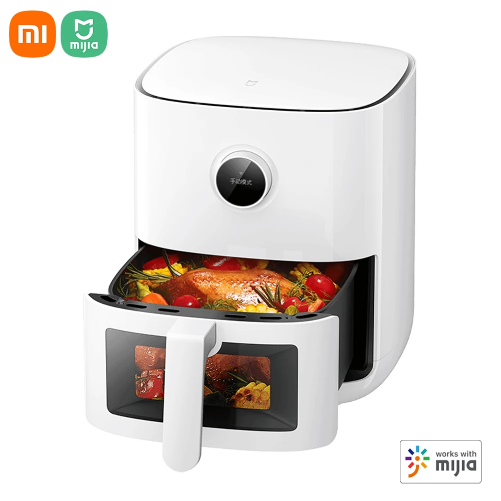 Xiaomi Mijia Smart Air Fryer PRO 4L Tanpa Minyak Listrik Fryers Lapisan Anti Lengket 24H Pengangkatan Cerdas Layar OLED Tanpa Minyak